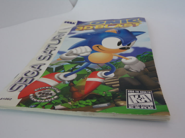 Sonic 3D Blast - Sega Saturn MANUAL ONLY