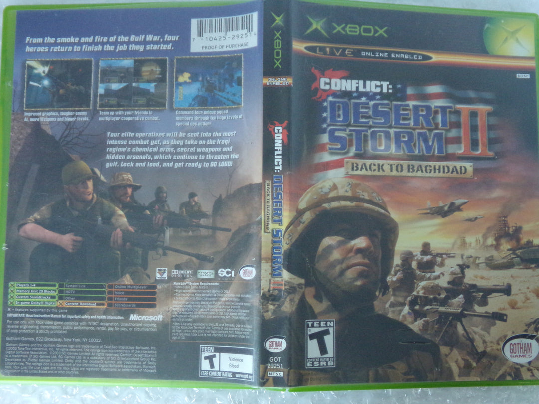 Conflict: Desert Storm II - Back to Baghdad Original Xbox Used