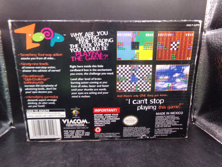 Zoop Super Nintendo SNES Boxed Used