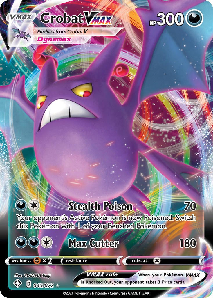 Pokemon Shining Fates 045/072 - Crobat VMAX - Full Art (LP)