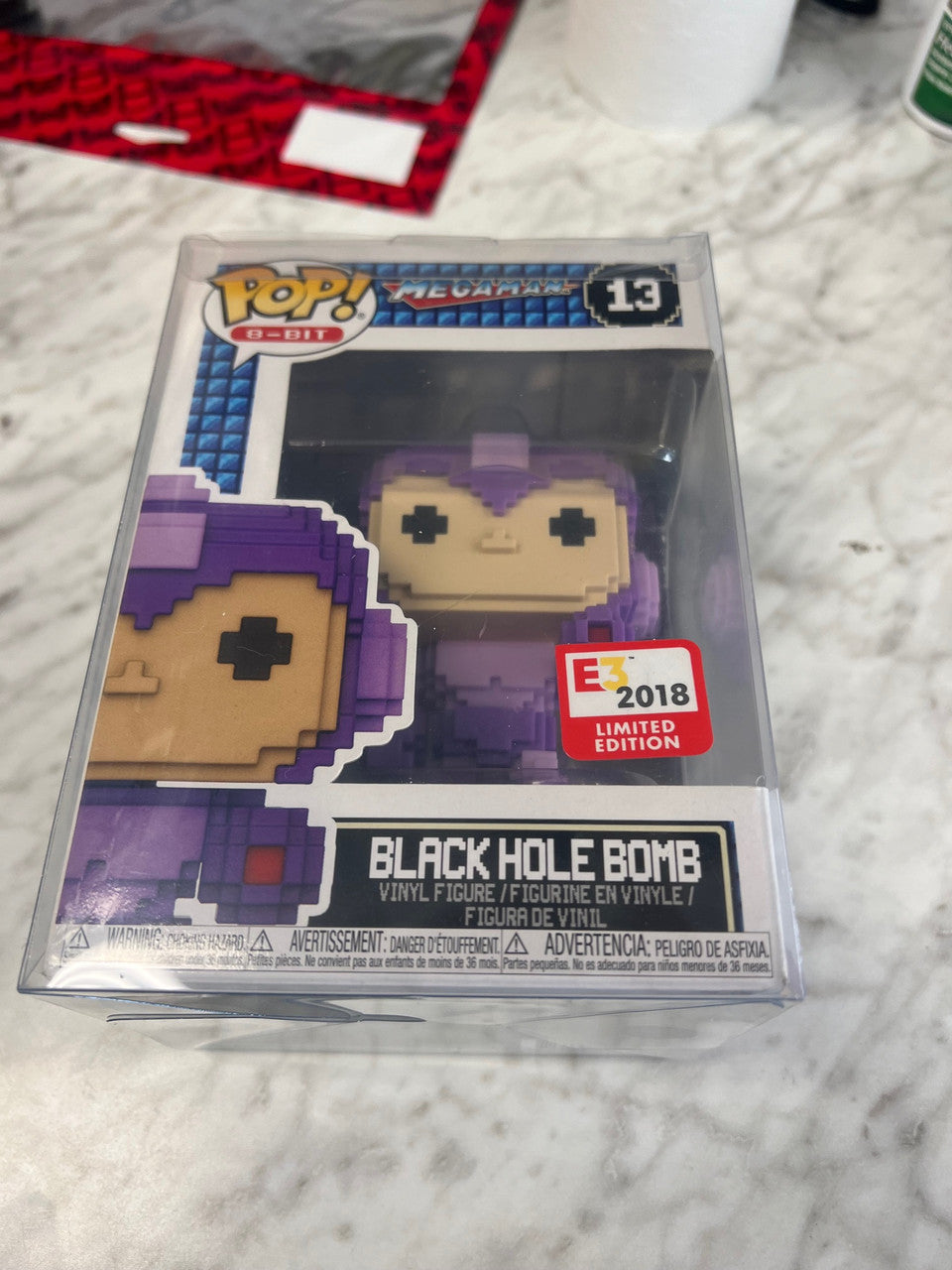 E3 2018 Funko Pop! Mega Man Black Hole Bomb Purple 8-Bit #13 Vinyl