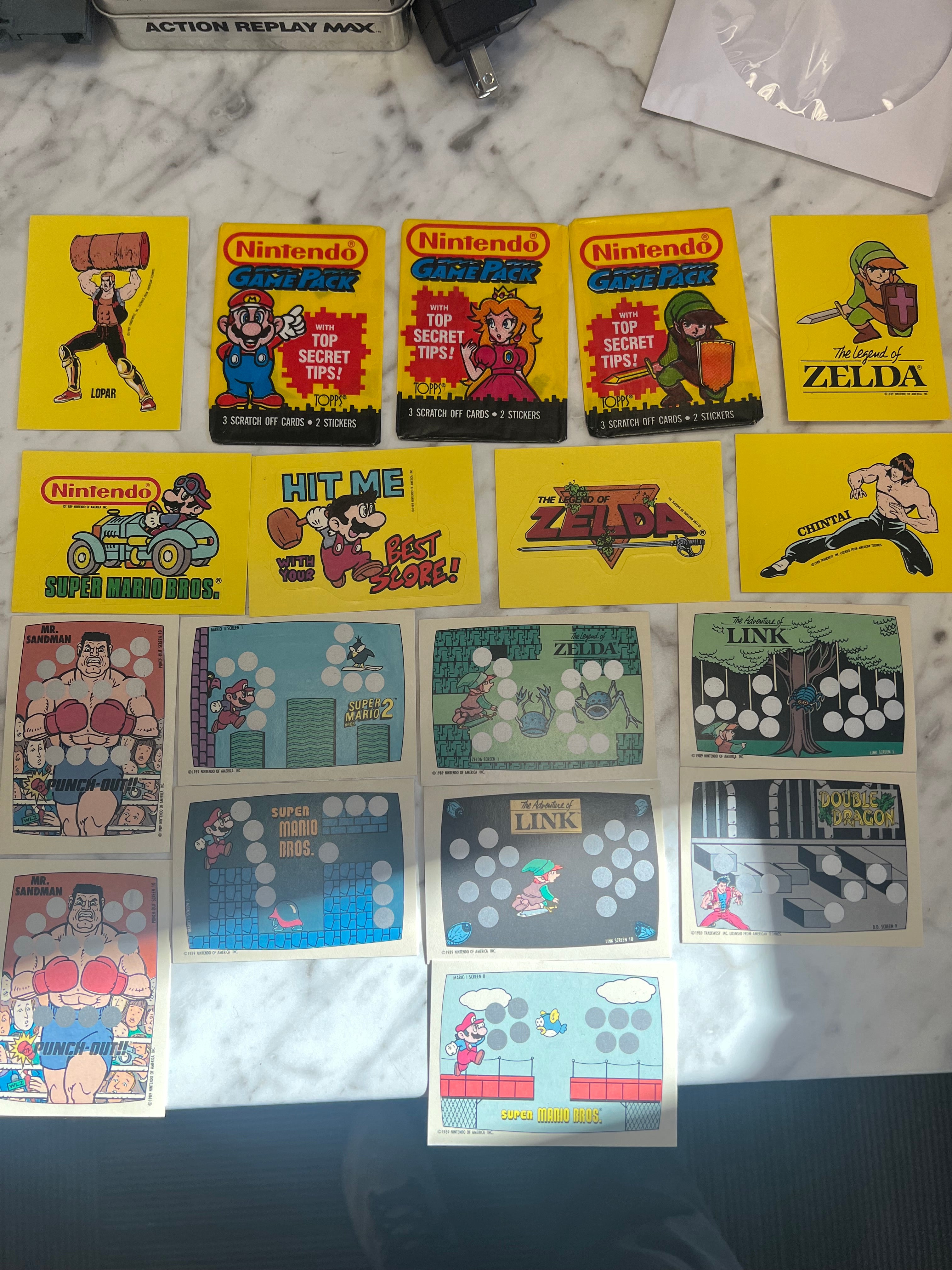 3) 1989 Topps Nintendo Gamepack Trading Card Pack with Stickers