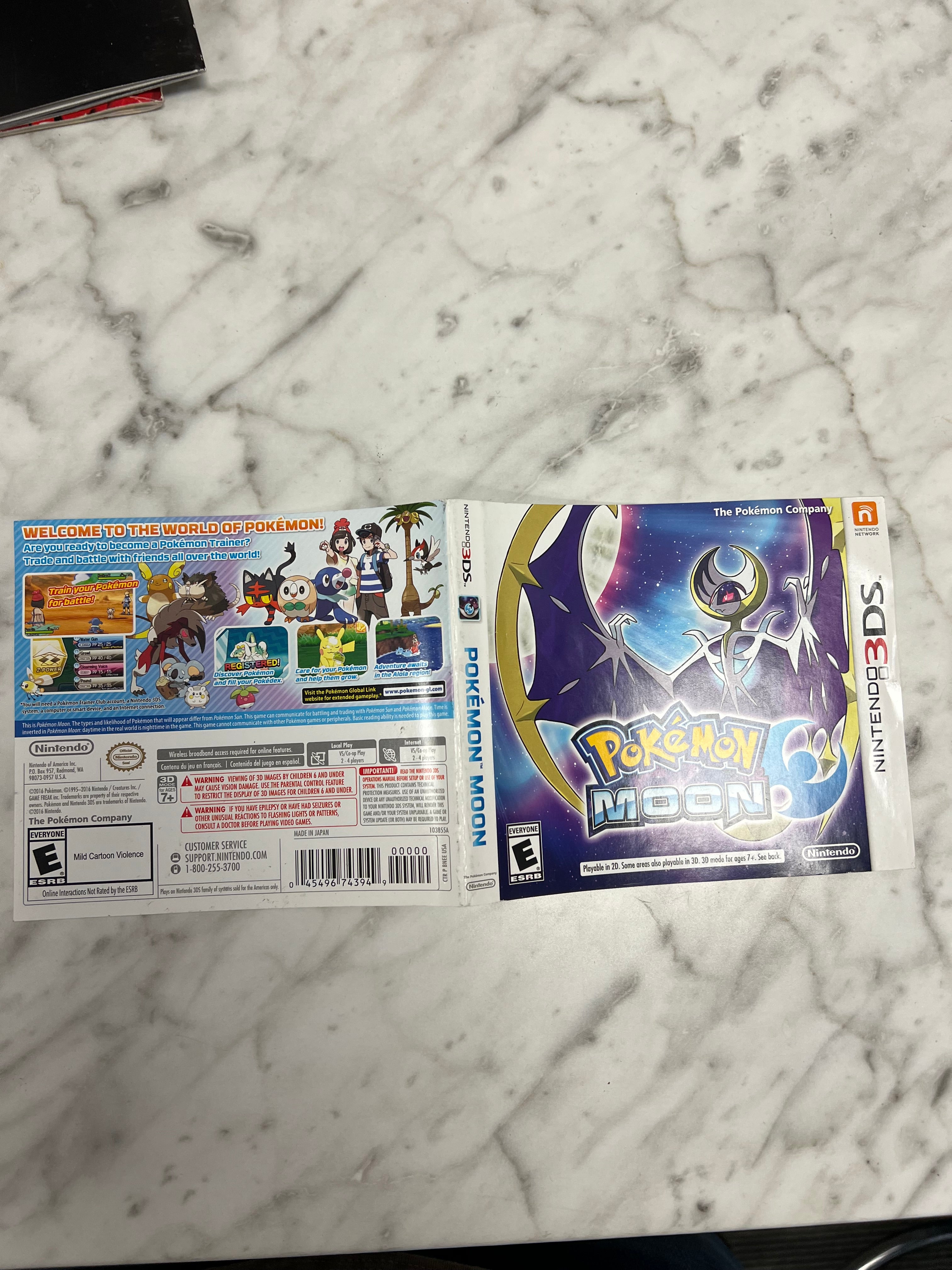Pokemon Moon for Nintendo 3DS OUTER ARTWORK ONLY CO1230 – Core Gaming