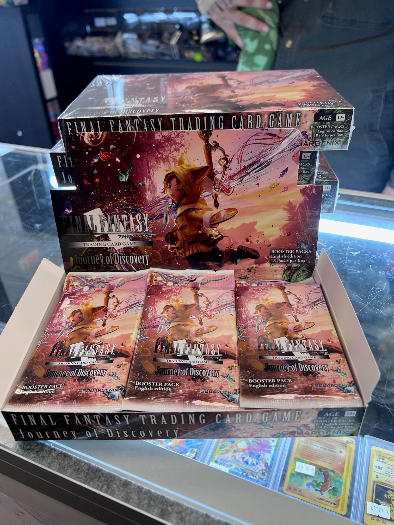 fftcg opus 14 booster box Final Fantasy TCG: Journey of Discovery Pack Color:Dragon Black N each box contains multiple Pokemon Trading Card Game