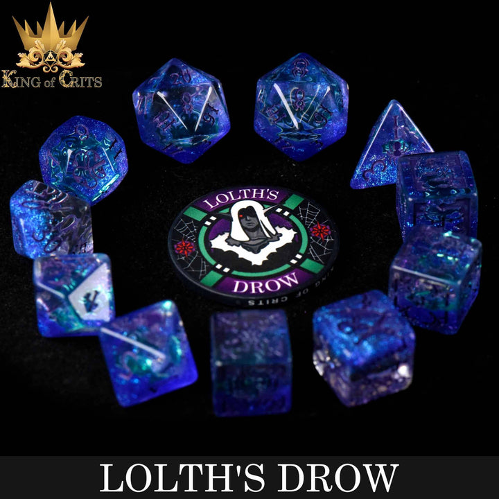 King of Crits Lolth's Drow - 11 Dice Set NE4226