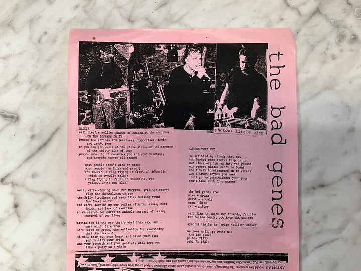 Anti-Flag / The Bad Genes - Rock’n With Father Mike (1994 Pink Sleeve) Very Good VR101726