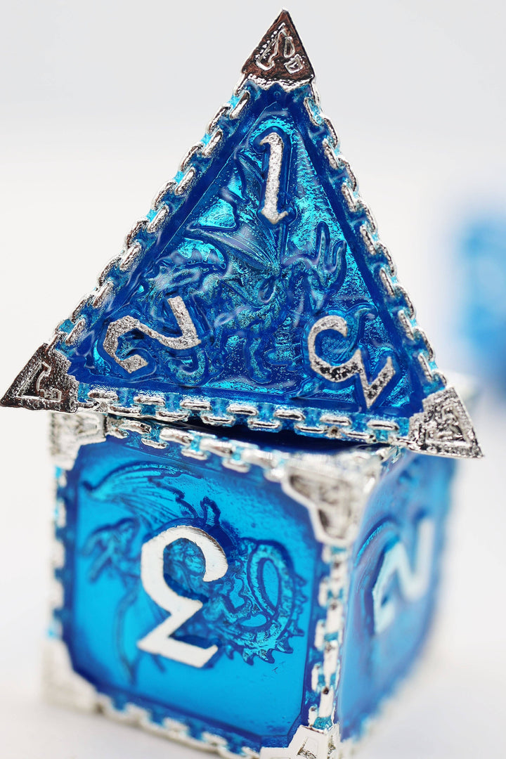 Chained Dragon: Oceanus Metal RPG Dice Set - NE043026