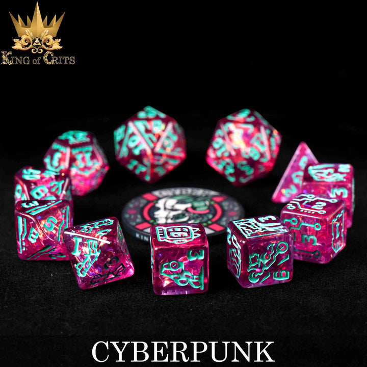 King of Crits Cyberpunk - 11 Dice Set NE4226