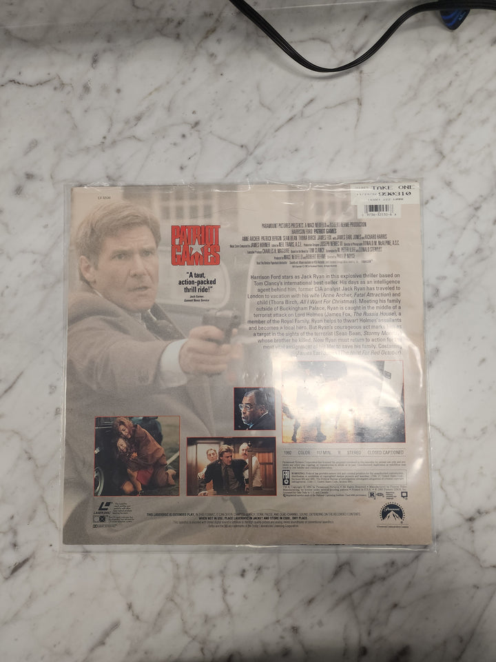 Patriot Games (Harrison Ford) Laserdisc Movie    LD121724