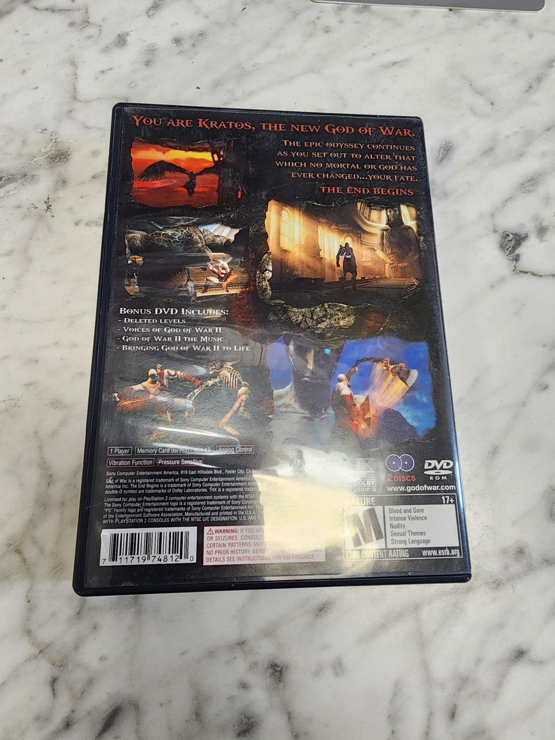 God of War II Case and Manual ONLY CO3326