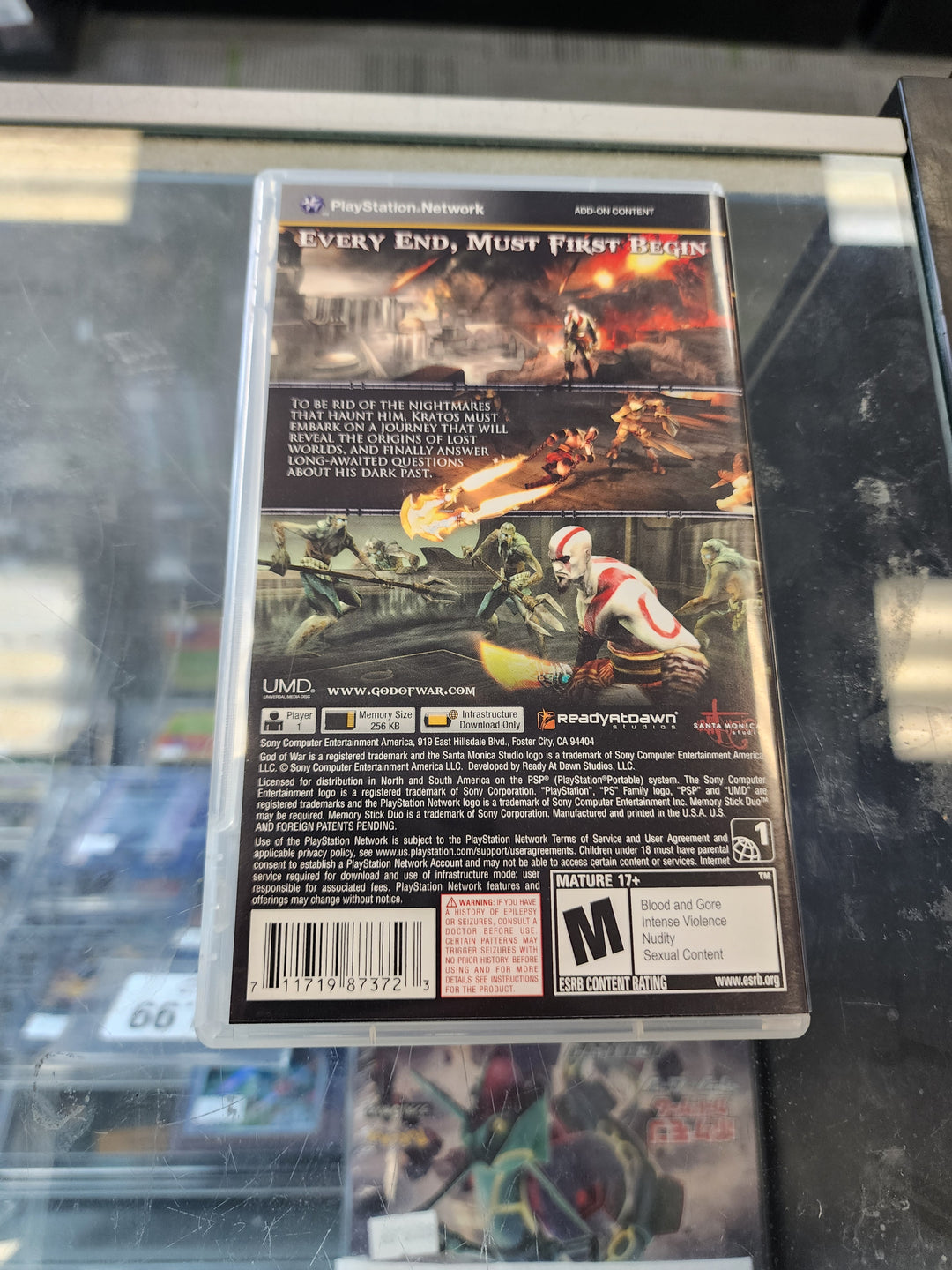 God of War Ghost of Sparta PSP CASE AND MANUAL ONLY CO3826