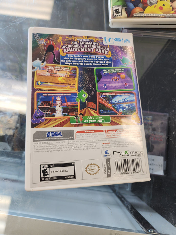 Sonic Colors Nintendo Wii CASE AND MANUAL ONLY CO3826