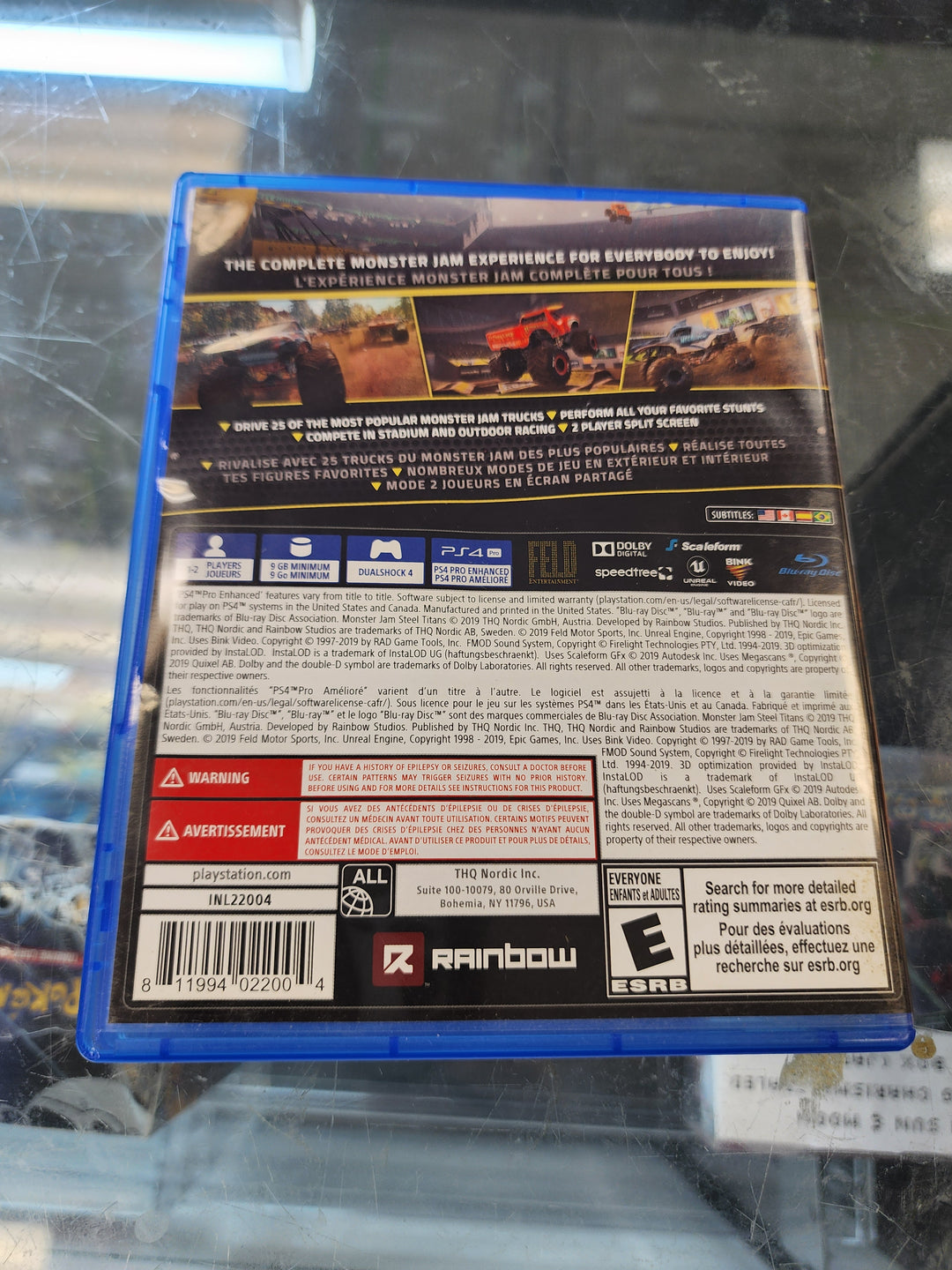 Monster Jam Steel Titans PS4 CASE ONLY CO3826