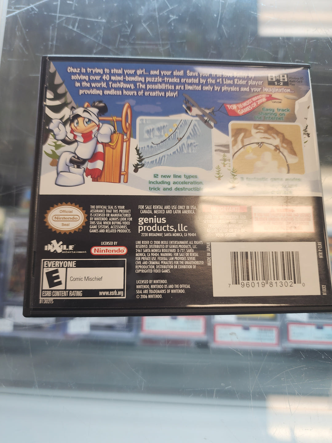Line Rider 2 Unbound Nintendo DS CASE AND MANUAL ONLY CO31326