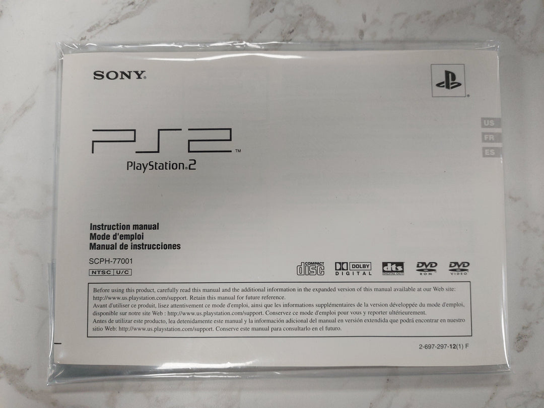 Playstation 2 Instruction Manual Set SCPH-77001 - PS2 Console Instruction Manual, Startup Disc, Inserts MO62326