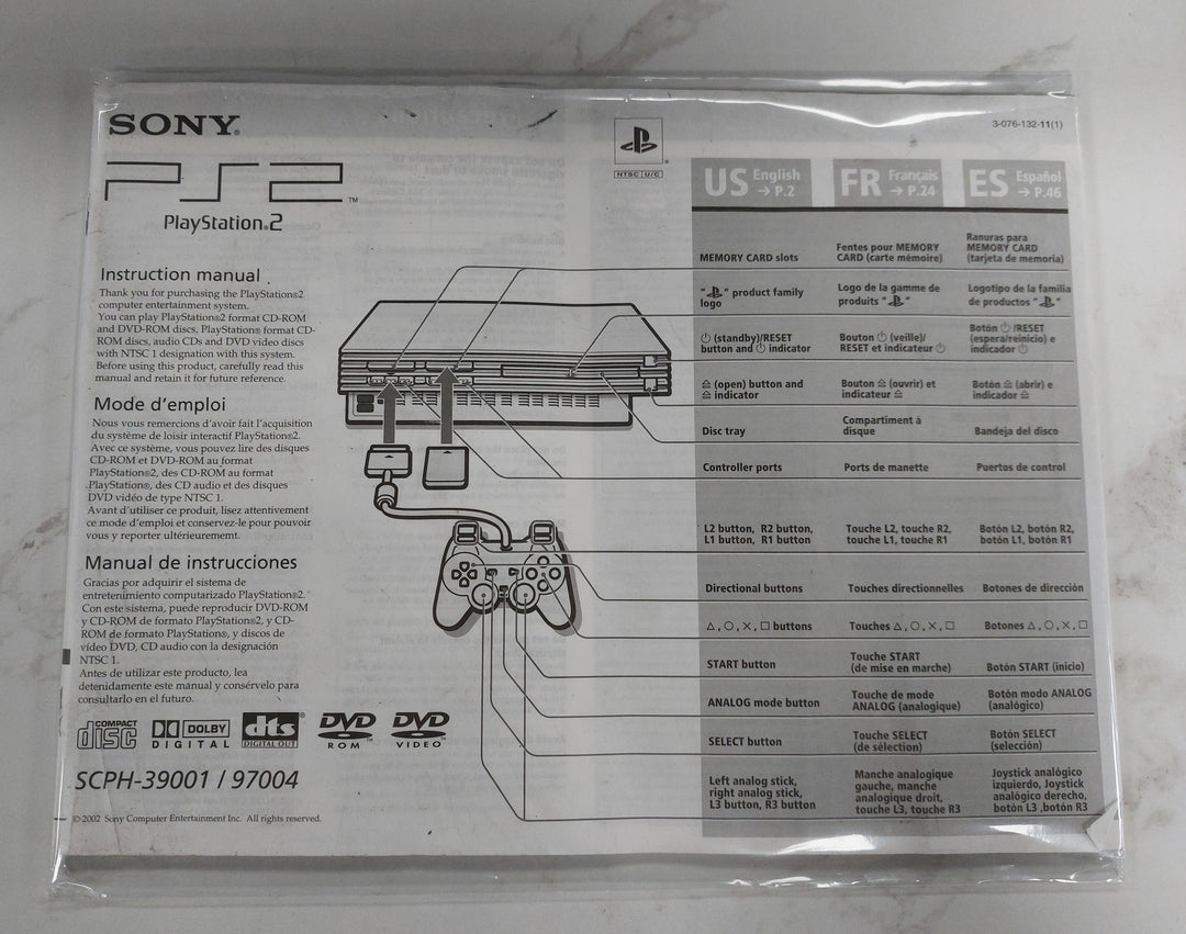 Playstation 2 Instruction Manual SCPH-39001  - PS2 Manual ONLY MO62426
