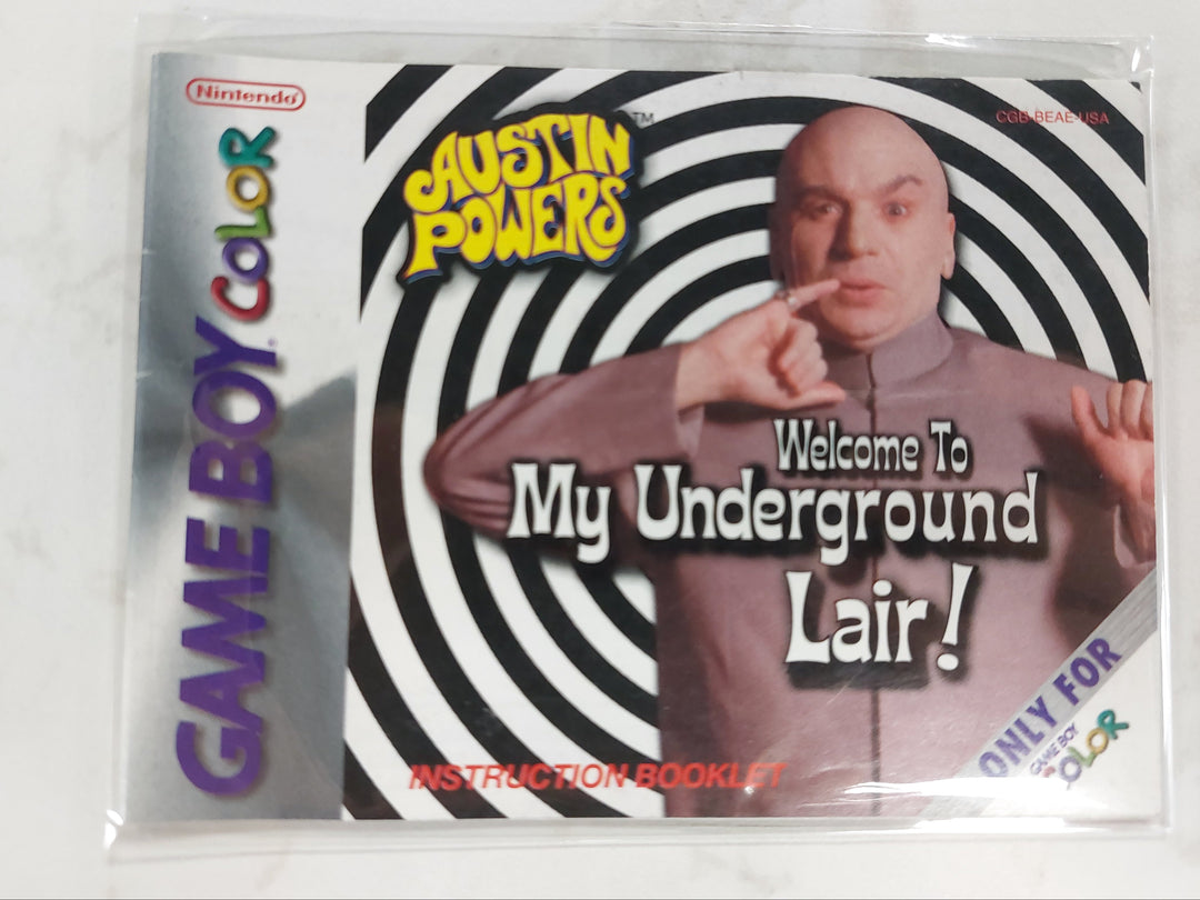 Austin Powers Welcome to my Underground Lair CGB-BEAE-USA - Game Boy Color GBC Manual ONLY MO62426