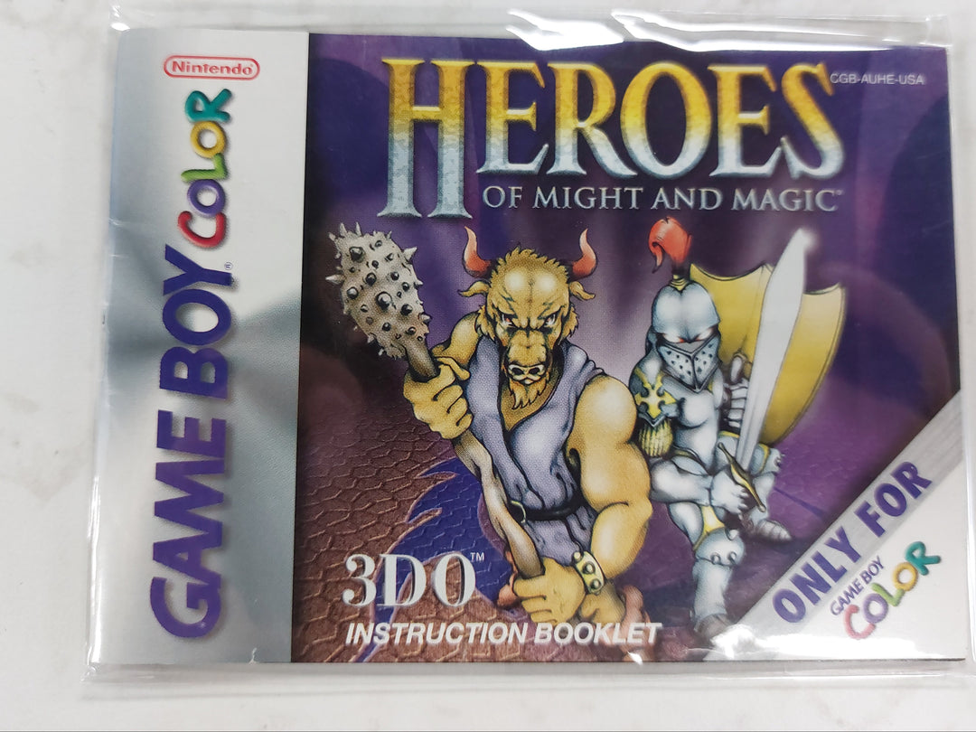 Heroes of Might and Magic CGB-AUHE-USA - Game Boy Color GBC Manual ONLY MO62426