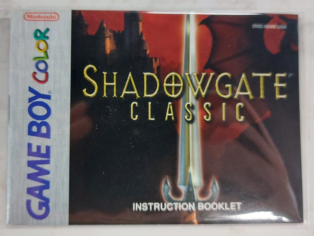 Shadowgate Classic DMG-ASWE-USA - Game Boy Color GBC Manual ONLY MO62426