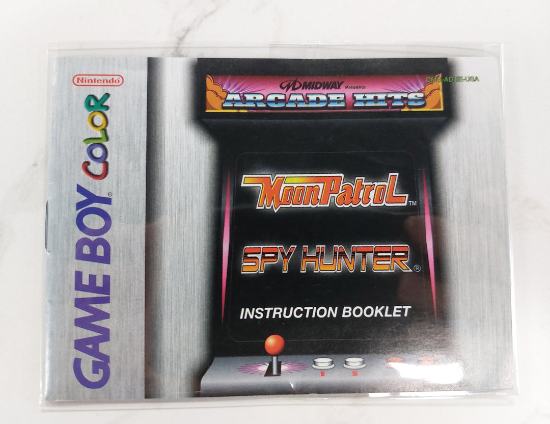 Arcade Hits: Moon Patrol and Spy Hunter DMG-ADUE-USA - Game Boy Color GBC Manual ONLY MO62726