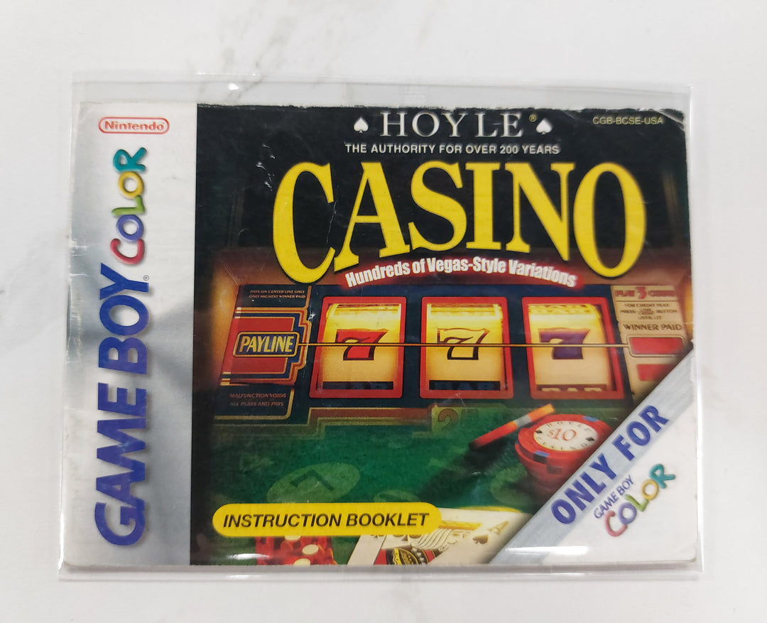 Hoyle Casino CGB-BCSE-USA - Game Boy Color GBC Manual ONLY MO62726