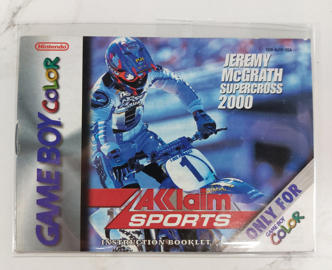 Jeremy Mcgrath Supercross 2000 CGB-AJUE-USA - Game Boy Color GBC Manual ONLY MO62726