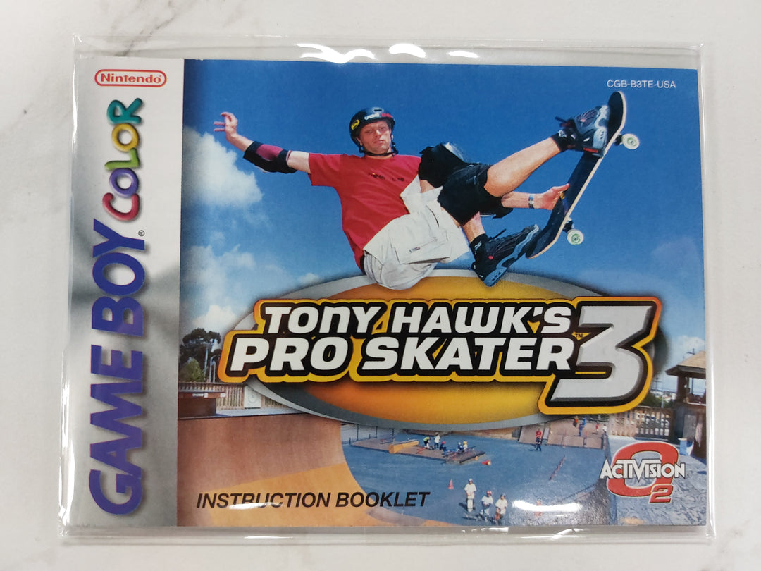 Tony Hawk's Pro Skater 3 CGB-B3TE-USA - Game Boy Color GBC Manual ONLY MO62726