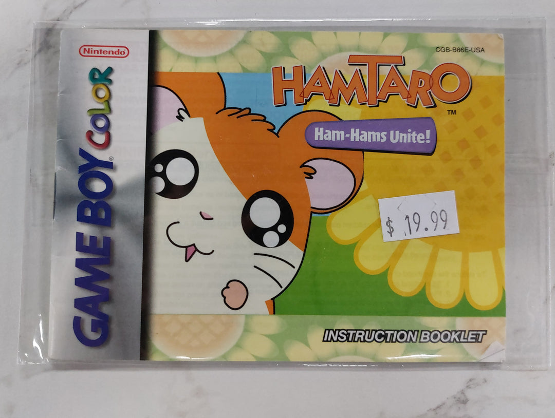 Hamtaro Ham-Hams Unite! CGB-B86E-USA - Game Boy Color GBC Manual ONLY MO62726