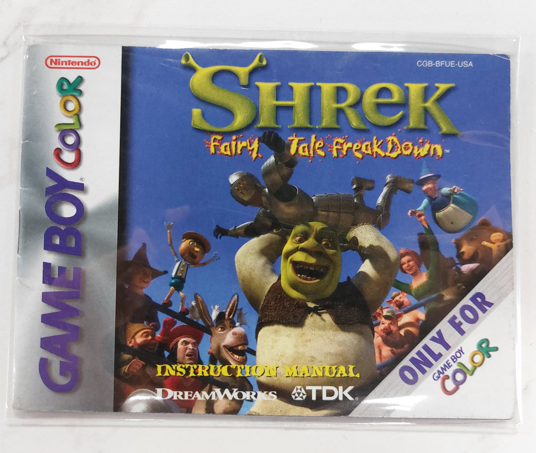 Shrek Fairy Tale Freakdown CGB-BFUE-USA - Game Boy Color GBC Manual ONLY MO62726