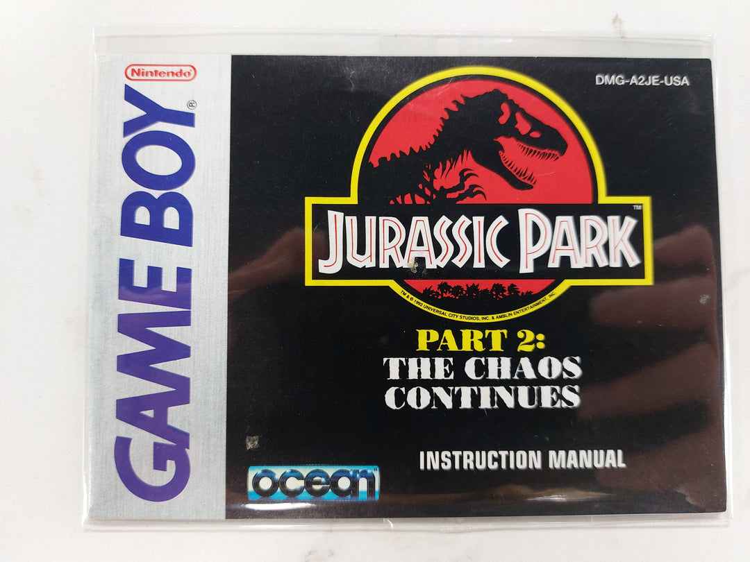 Jurassic Park Part 2: The Chaos Continues DMG-A2JE-USA - GameBoy GB Manual ONLY MO62926