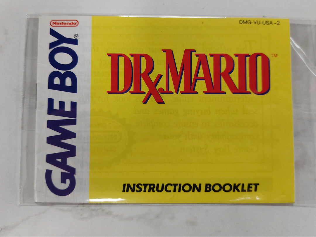 Dr. Mario DMG-VU-USA-2 - GameBoy GB Manual ONLY MO62726