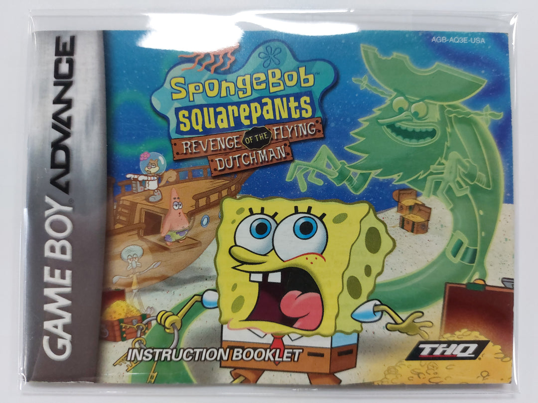 Spongebob Squarepants Revenge Of The Flying Dutchman AGB-AQ3E-USA - GameBoy Advance GBA Manual ONLY MO7126