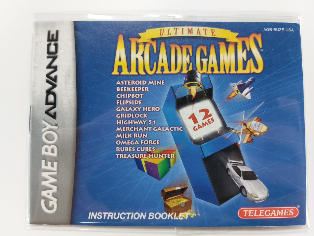 Ultimate Arcade Games AGB-BUZE-USA - GameBoy Advance GBA Manual ONLY MO7126