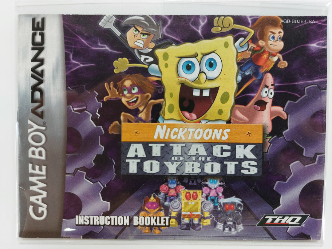 Nicktoons Attack Of The Toybots AGB-BUJE-USA - GameBoy Advance GBA Manual ONLY MO63026