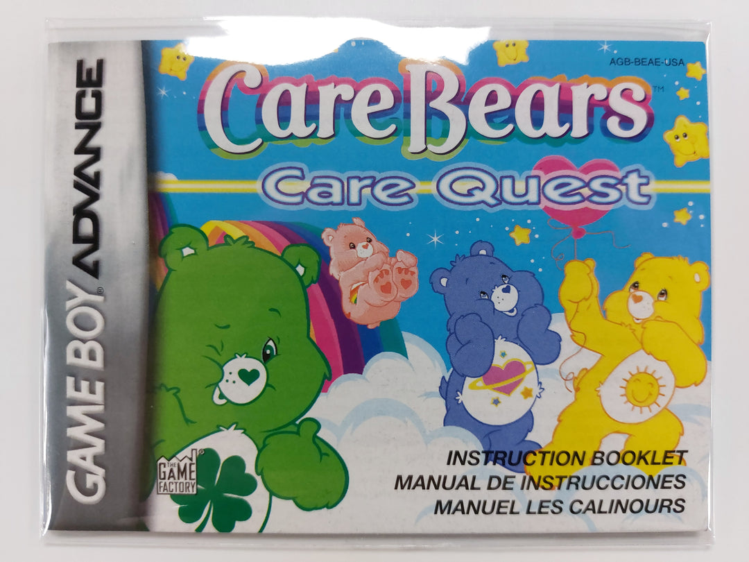 Care Bears Care Quest AGB-BEAE-USA - GameBoy Advance GBA Manual ONLY MO63026
