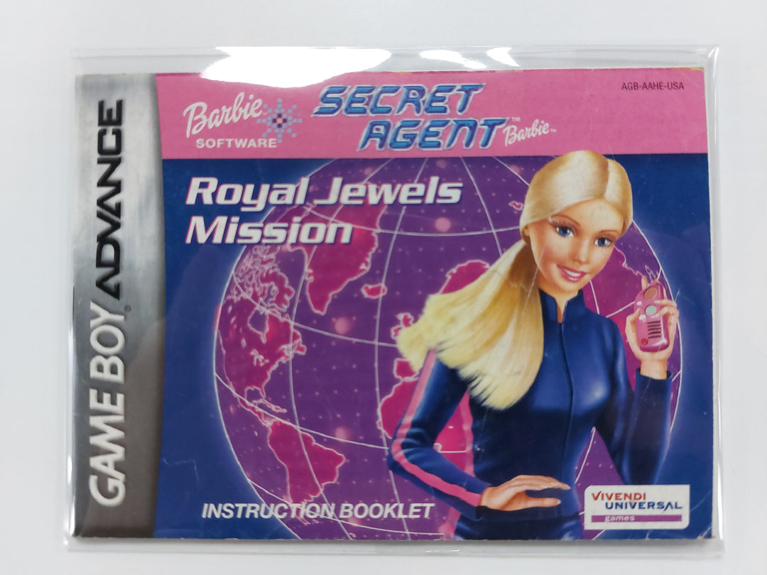 Secret Agent Barbie Royal Jewels Mission AGB-AAHE-USA - GameBoy Advance GBA Manual ONLY MO63026