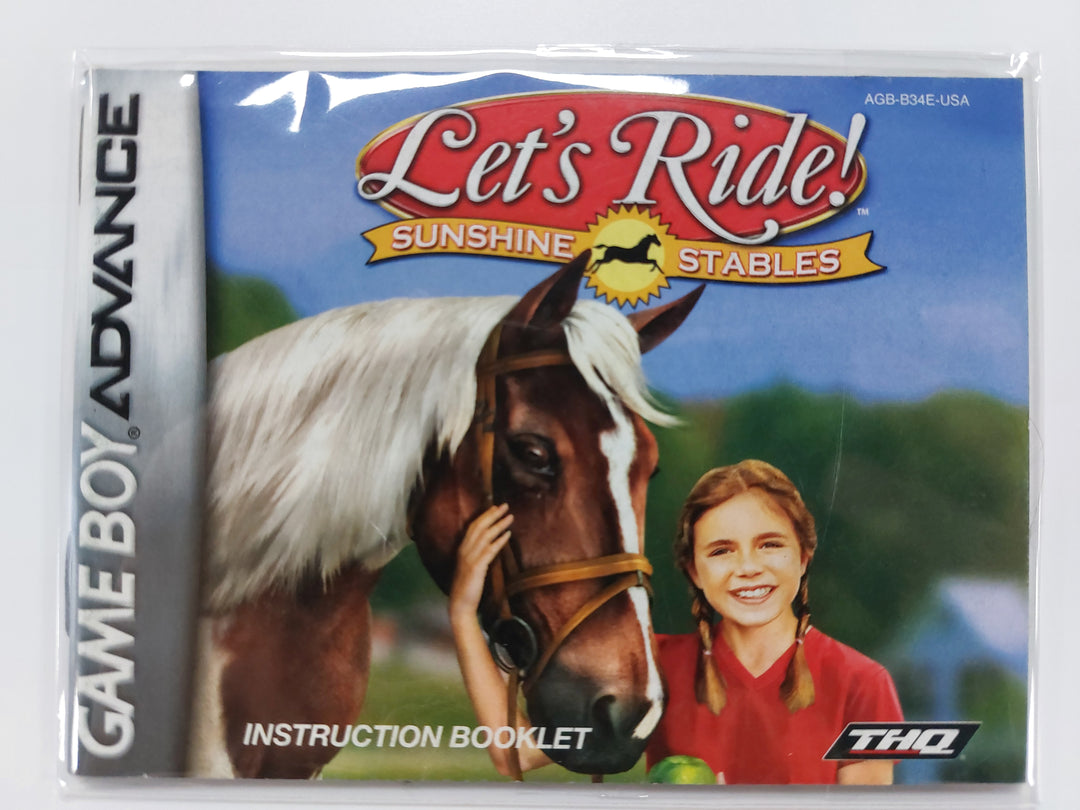 Let's Ride! Sunshine Stables AGB-B34E-USA - GameBoy Advance GBA Manual ONLY MO63026