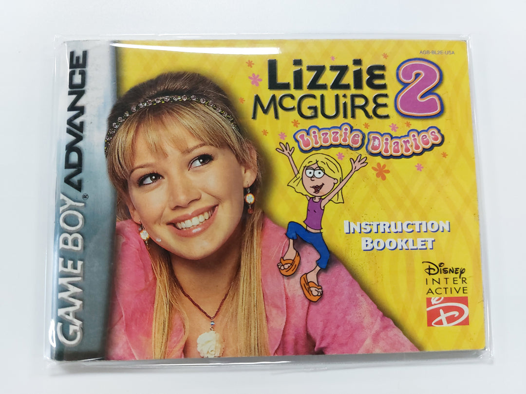 Lizzie Mcguire 2 Lizzie Diaries AGB-BL2E-USA - GameBoy Advance GBA Manual ONLY MO7126