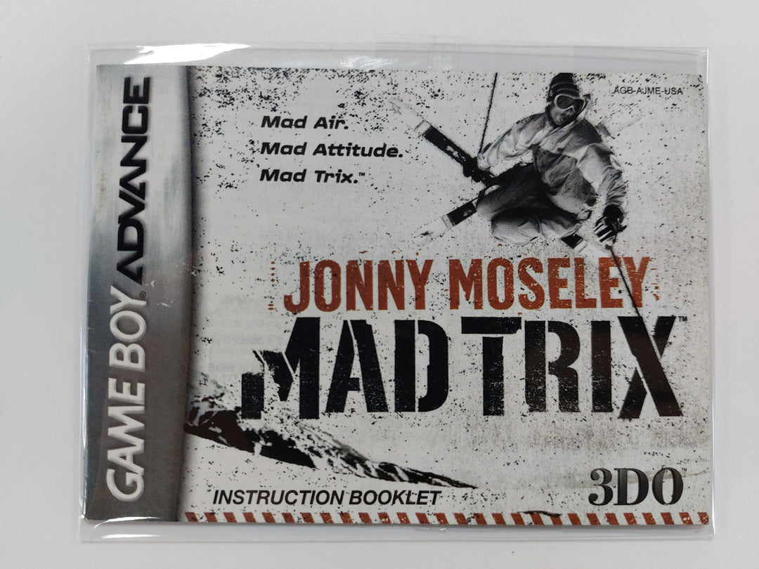 Jonny Moseley Mad Trix AGB-AJME-USA - GameBoy Advance GBA Manual ONLY MO7126