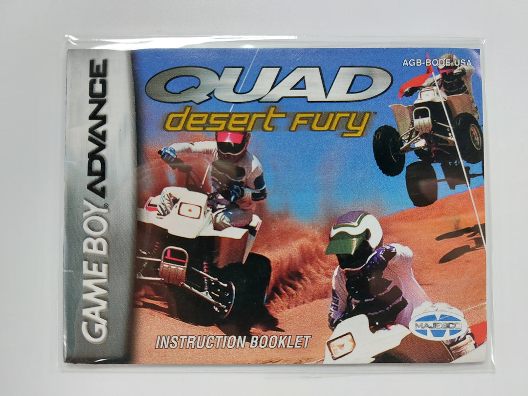 Quad Desert Fury AGB-BQDE-USA - GameBoy Advance GBA Manual ONLY MO7126