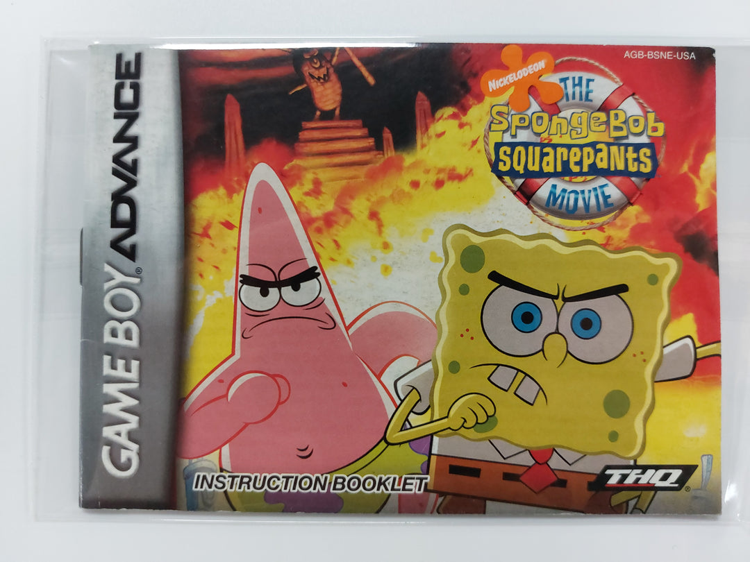 The Spongebob Squarepants Movie AGB-BSNE-USA  - GameBoy Advance GBA Manual ONLY MO7126