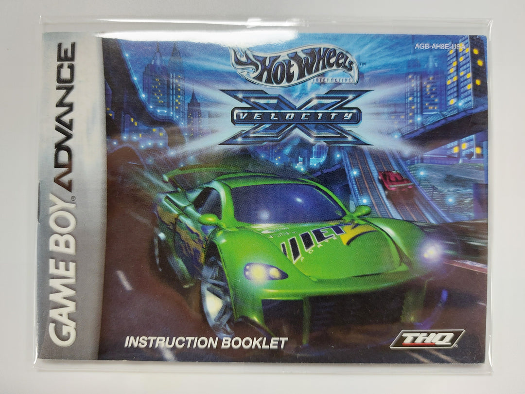 Hot Wheels Velocity X AGB-AH8E-USA - GameBoy Advance GBA Manual ONLY MO7126