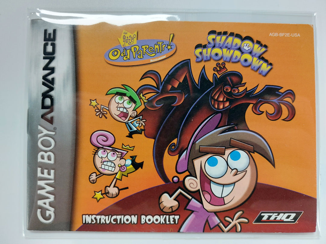 The Fairly Odd Parents Shadow Showdown AGB-BF2E-USA  - GameBoy Advance GBA Manual ONLY MO7126