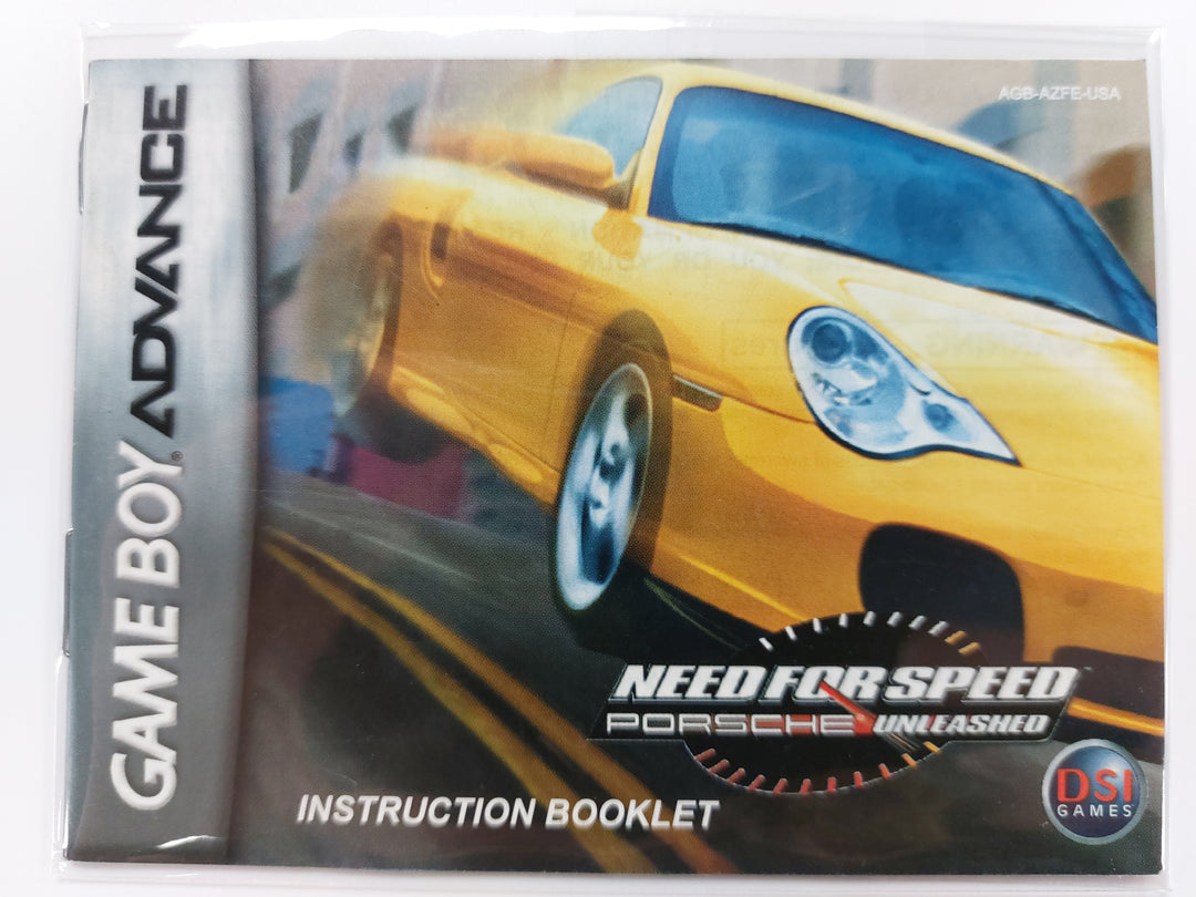 Need for Speed Porsche Unleashed AGB-AZFE-USA - GameBoy Advance GBA Manual ONLY MO7126
