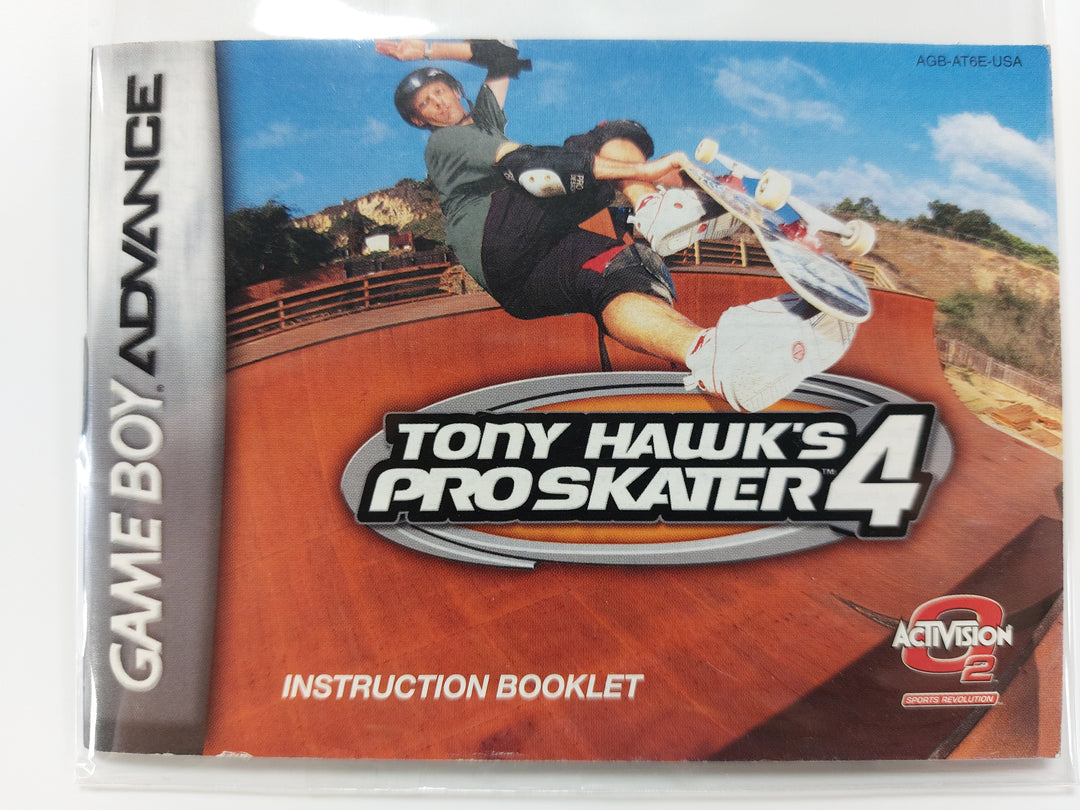 Tony Hawk's Pro Skater 4 AGB-AT6E-USA - GameBoy Advance GBA Manual ONLY MO7126