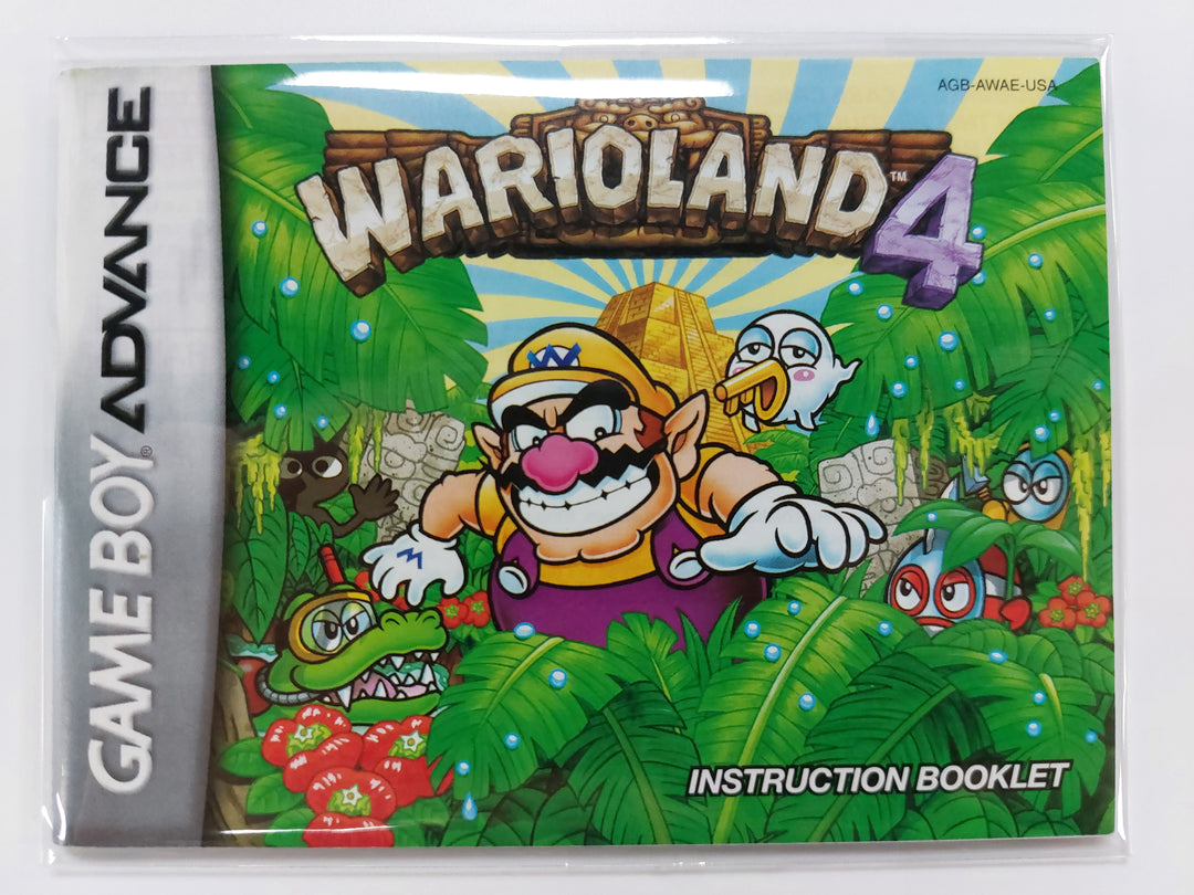Wario Land 4 AGB-AWAE-USA - GameBoy Advance GBA Manual ONLY MO7126
