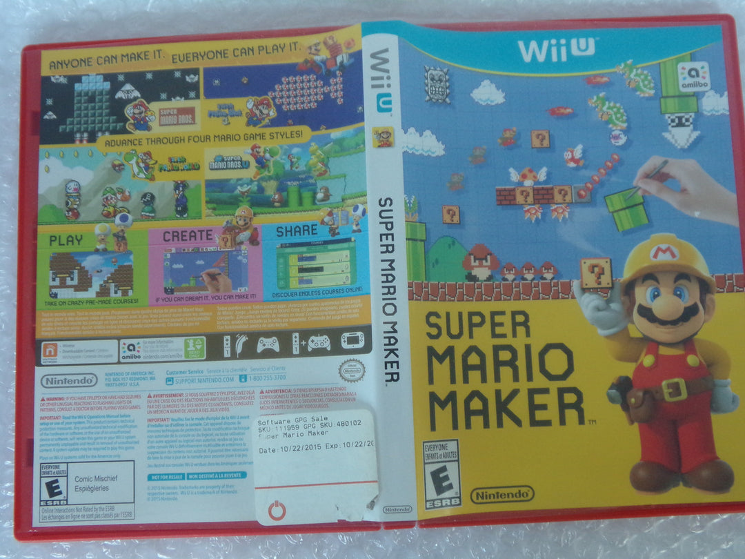 Super Mario Maker Wii U Used