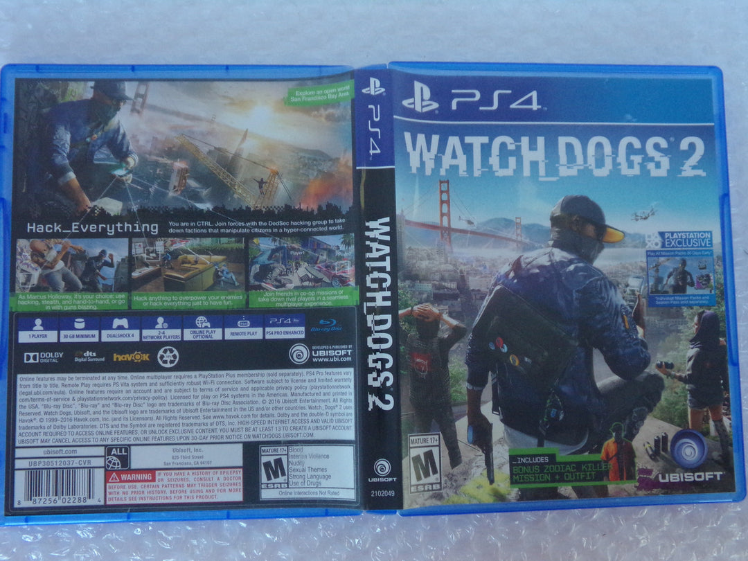 Watch Dogs 2 Playstation 4 PS4 Used