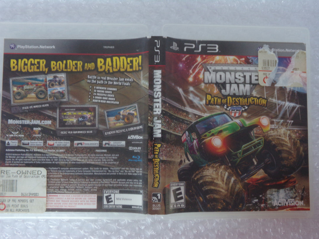 Monster Jam: Path of Destruction Playstation 3 PS3 Used