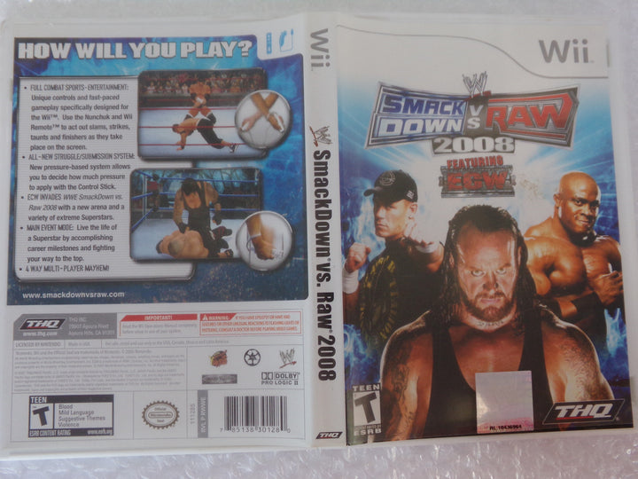 WWE Smackdown Vs. Raw 2008 Wii Used